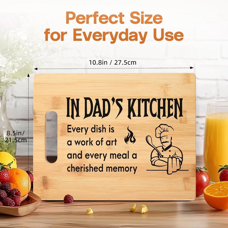 Aremdys Gifts for Dad, Birthday Gifts for Dad from Son Daughter Bamboo Cutting Board Kitchen Gift for Daddy, Valentines Day Birthday Thanksgiving Gifts for Papa Stepdad- in Dad's Kitchen - Image 2